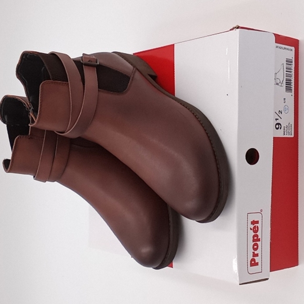 Propet Leather Tatum Ankle‎ Boots Brown 9.5WW